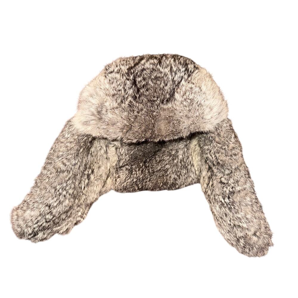 Mad Bomber Trapper Hat Size L Gray Wool Rabbit Fur Ear Flaps Winter Hunting